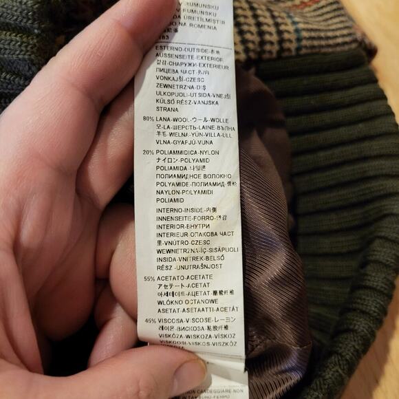 Vintage Benetton houndstooth vest brown trim cap sleeve wool blend small - Picture 16 of 16